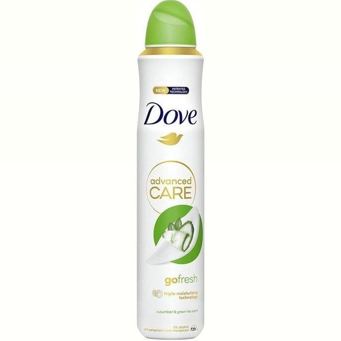 اسپری داو Dove ضد تعریق ۷۲ ساعته بانوان رایحه خیار و چای سبز حجم ۲۵۰ میل