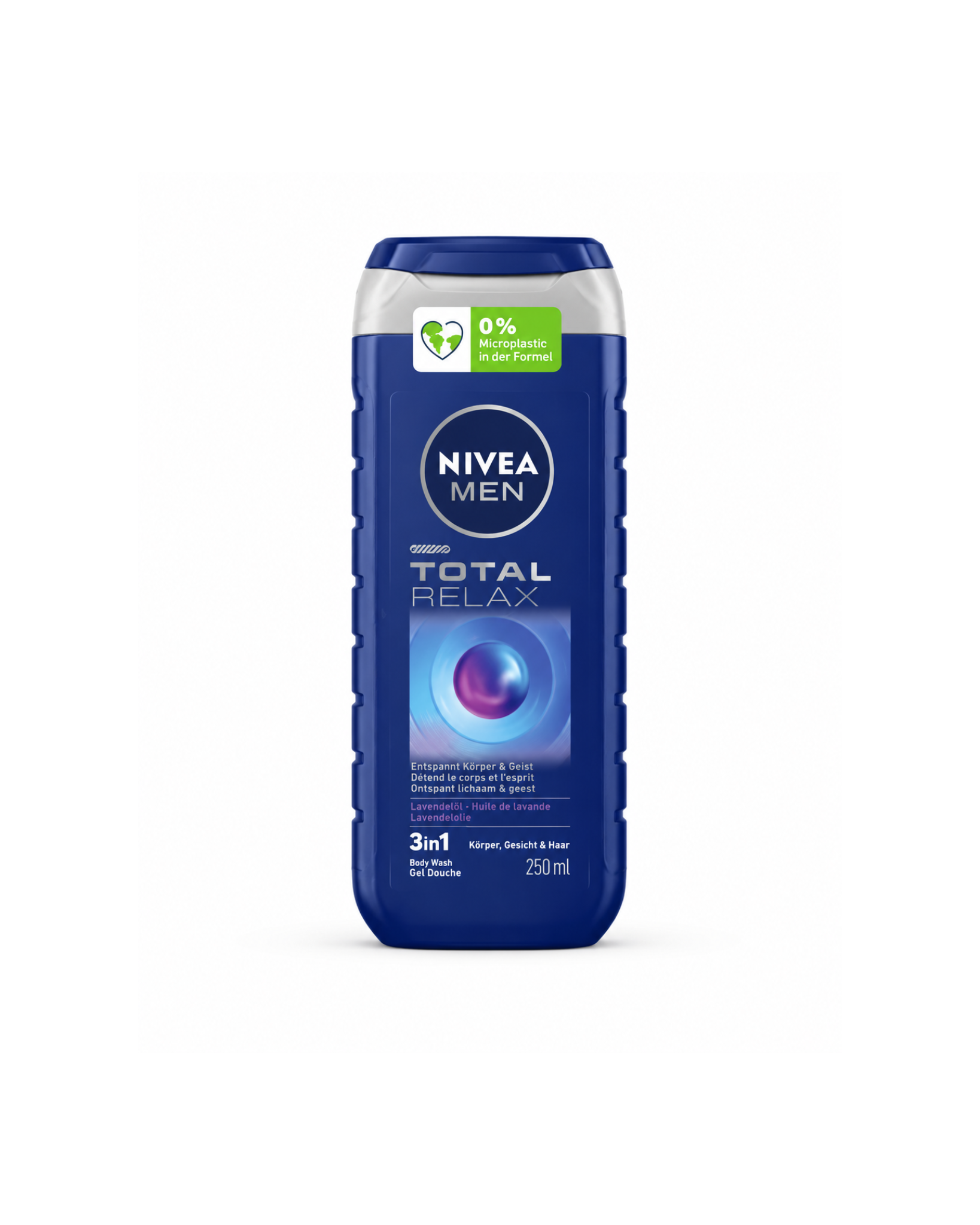 شامپو بدن مردانه نیوا Nivea Men Total Relax روغن اسطوخودوس سه کاره 250 میل (برند آلمان)